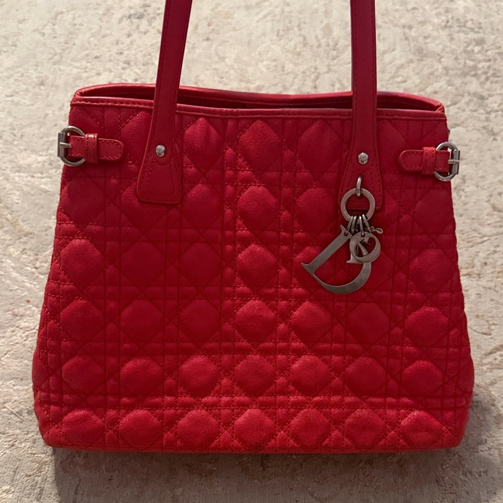 Dior Red Quilted Shoulder Bag